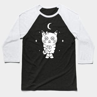 Cat Night Baseball T-Shirt